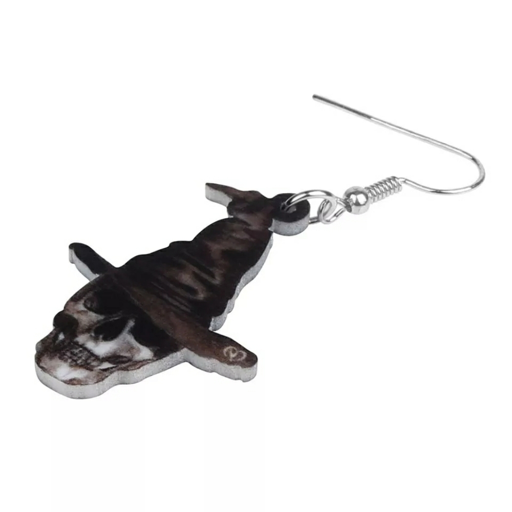Halloween Day Of The Dead Dangle Earrings - Picture 4 of 6